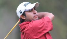 El mexicano Ángel Morales-Hernández en acción esta mañana en el Club de Golf México durante la primera ronda del 55º Abierto Mexicano de Golf. El torneo es el primero de los quince que integran en el calendario de la temporada 2013 del PGA TOUR Latinoamérica. Crédito: Enrique Berardi/PGA TOUR