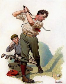 "Golfing" por Norman Rockwell (cortesía www.flickr.com)