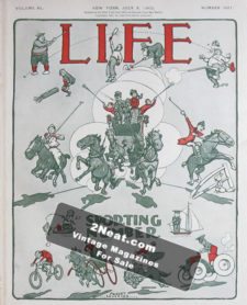 LIFE Magazine 1902-07-03/ People participating in lots of different kinds of sports, very cute art by Albert Levering