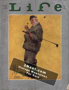 LIFE Magazine 1930-06-13/ Cover Excellent painting of jolly golfer with four-leaf clover, art by Orson Lowel