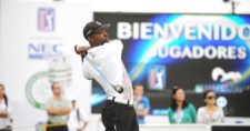 Pereira, Colombia (Mayo 5, 2013) - El estadounidense Timothy O'Neal pega su golpe de salida en el tee del hoyo 10 durante la ronda final del 66º Arturo Calle Colombian Open presentado por Diners Club Internacional, evento que ganó la tarde de este domingo en el Club Campestre de Pereira en Pereira, Colombia. La victoria fue la primera de su carrera en el NEC Series PGA TOUR Latinoamérica, para el cual este fue el quinto torneo de la temporada 2013. Crédito: Enrique Berardi/PGA TOUR