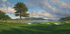 Hoyo 18 Pebble Beach (cortesía www.golfcourseartwork.com)