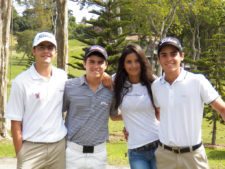 Gustavo Morantes, Jorge García, Sandra Wilkinson y Gustavo León. Tee hoyo 9.LCC - Julio 5'13