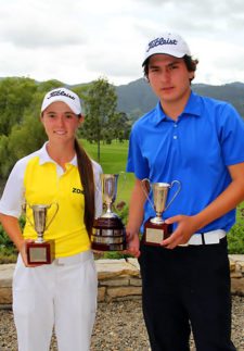 María Alejandra Hoyos e Iván Camilo Ramírez, en 14-15 años/infantil.13-14.15 (Cortesía Fedegolf)