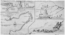 Mapa de Portobelo con Fortificaciones c 1740 (cortesía upload.wikimedia.org)