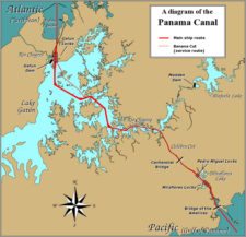 Mapa del Canal de Panamá (cortesía www.nativatours.com)