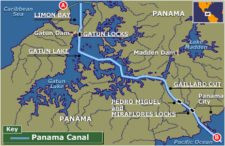 Mapa del Canal de Panamá