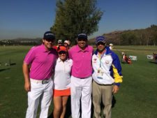 Atletas A. Adrián, María A. Merchán, Otto Solís y Coach Daniel Escalera (cortesía www.santiago2014.cl)