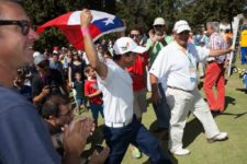 Felipe Aguilar al ganar (cortesía Felipe Bezanilla/Publimetro Chile)