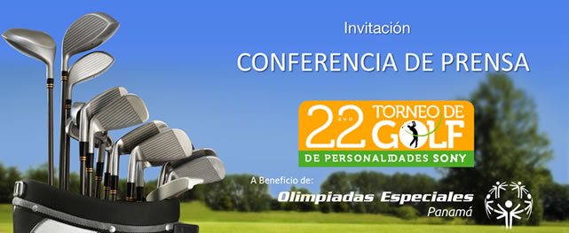 Invitación a la rueda de prensa del 22avo Torneo de Golf de Personalidades Sony