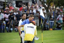 QUITO, ECUADOR - SEPTEMBER 28:Tyler McCumber from USA tee shot at the 18th hole during the final round of the Ecuador Open at Quito Tennis and Golf Club on September 28, 2014 in Quito, Ecuador. (Enrique Berardi/PGA TOUR)