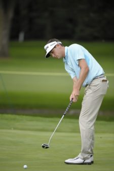 ESTADO DE MEXICO, MEXICO - OCTOBER 16: Brad Hopfinger of the U.S putts on the 15th hole green during the first round of the 56ºTransAmerican Power Products CRV Mexico Open presented by Heineken at Club de Golf Chapultepec on October 16, 2014 in Estado de Mexico, Mexico. (Photo by Enrique Berardi/PGA TOUR)