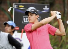 LIMA, PERU - OCTOBER 31: Rafael Becker of Brazil tees off on the fourth hole during the second round of the Lexus Perú Open presentado por Scotiabank at Los Inkas Golf Club on October 31, 2014 in Lima, Peru (Enrique Berardi/PGA TOUR)