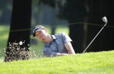 ESTADO DE MEXICO, MEXICO (OCT. 17, 2014) - El estadounidense Tyler McCumber pega desde un bunker en el hoyo 15 durante la segunda ronda del 56º TransAmerican Power Products CRV Abierto Mexicano del Golf presentado por Heineken en el Club de Golf Chapultepec. (Enrique Berardi/PGA TOUR)