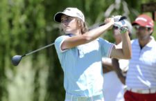 BUENOS AIRES, ARGENTINA (NOV. 27, 2014) - El argentino Tommy Cocha pega su golpes de salida en el hoyo 14 durante la primera ronda del Personal Classic en Las Praderas Club Campos de Golf. (Enrique Berardi/PGA TOUR)