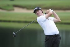 RIO DE JANEIRO, BRASIL - NOVEMBER 9: Joel Dahmen of the U.S tees off on the 14th hole during the final round of the Aberto do Brasil/Aberto do Atlantico presented by Credit Suisse Hedging-Griffo at Gavea Golf and Country Club on November 9, 2014 in Rio de Janeiro, Brazil. (Enrique Berardi/PGA TOUR)