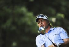 SANTIAGO, CHILE (NOV. 14, 2014) - El chileno Cristian León pega su tiro de salida en el hoyo 17 durante la segunda ronda del Hyundai - BBVA 88° Abierto de Chile en el Club de Golf Los Leones. (Enrique Berardi/PGA TOUR)