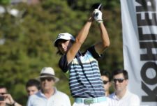 SANTIAGO, CHILE - NOVEMBER 15: Tommy Cocha of Argentina tees off on the 16th hole during the third round of the Hyundai - BBVA 88° Abierto de Chile at Los Leones Golf Club on November 15, 2014 in Santiago, Chile. (Enrique Berardi/PGA TOUR)