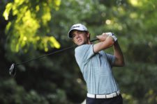 SANTIAGO, CHILE - NOVEMBER 15: Jorge Fernandes Valdes of Argentina tees off on the 17th hole during the third round of the Hyundai - BBVA 88° Abierto de Chile at Los Leones Golf Club on November 15, 2014 in Santiago, Chile. (Enrique Berardi/PGA TOUR)