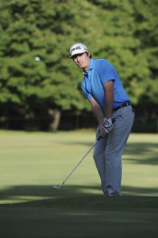 SANTIAGO, CHILE - NOVEMBER 15: Joel Dahmen of the U.S chips onto the 16th hole green during the third round of the Hyundai - BBVA 88° Abierto de Chile at Los Leones Golf Club on November 15, 2014 in Santiago, Chile. (Enrique Berardi/PGA TOUR)