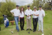 Torneo de Golf LG Electronics. De izquierda a derecha: Vicente Casas, Darío Restrepo, María Mercedes Cuellar, Rafael Yoo