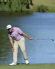 BUENOS AIRES, ARGENTINA - DECEMBER 5: Marcelo Rozo of Colombia missing his putt for eagle at eighth hole during the second round of the 109° VISA Open de Argentina presentado por Peugeot at Martindale Country Club on December 5, 2014 in Buenos Aires, Argentina. (Enrique Berardi/PGA TOUR)