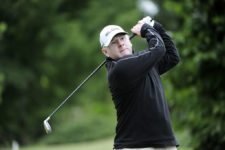 BUENOS AIRES, ARGENTINA (DIC. 1, 2014) - El argentino Gustavo Acosta pega su golpe de salida en el hoyo 15 durante la tercera y última ronda del Personal Classic en Las Praderas Club Campos de Golf este lunes por la mañana. (Enrique Berardi/PGA TOUR)