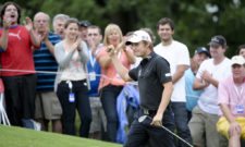 BUENOS AIRES, ARGENTINA - DECEMBER 7: Emiliano Grillo of Argentina Emiliano Grillo celebrating the 14th hole during the final round of the 109° VISA Open de Argentina presentado por Peugeot at Martindale Country Club on December 7, 2014 in Buenos Aires, Argentina. (Enrique Berardi/PGA TOUR)