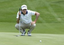 RIO HATO, PANAMA - APRIL 30: Felipe Velazquez of Venezuela lines up a putt on the 18th hole green during the first round of the Lexus Panama Classic presented by World Jewelry Hub at Buenaventura Golf Club on April 30, 2015 in Rio Hato, Panama. (Enrique Berardi/PGA TOUR)