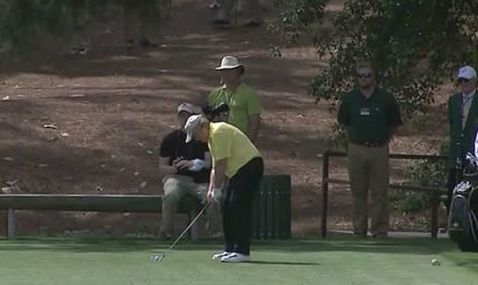 Video Jack Nicklaus hace Hoyo-en-Uno en el concurso Par 3, del Masters 2015