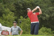 ANTIGUA GUATEMALA - MAY 24: Marcelo Rozo of Colombia tee off on the fifth hole during the PGA TOUR Latinoamérica final round of the Guatemala Stella Artois Open at La Reunion Golf Resort - Fuego Maya on May 24, 2015 in Antigua, Guatemala. (Enrique Berardi/PGA TOUR)