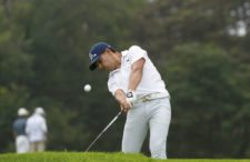 ANTIGUA, GUATEMALA - MAY 21: Diego Velasquez of Colombia tee off on the seventh hole during the PGA TOUR Latinoamérica first round of the Guatemala Stella Artois Open at La Reunion Golf Resort - Fuego Maya on May 21, 2015 in Antigua, Guatemala. (Enrique Berardi/PGA TOUR)