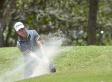 LA ROMANA, REPUBLICA DOMINICANA - JUNIO 7, 2015: El mexicano Rodolfo Cazaubón saca de un búnker en el hoyo 16 durante la ronda final del Dominican Republic Open que ganó este domingo en el campo Teeth of the Dog de Casa de Campo en La Romana, República Dominicana. (Enrique Berardi/PGA TOUR)