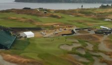 Tiger practicando la cancha de Chambers Bay (cortesía www.golfchannel.com)