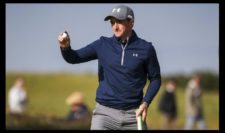 Amateur Paul Dunne of Ireland celebrates a putt on the 15th green during the third round of the 144th Open Championship at The Old Course on July 19, 2015 in St Andrews, Scotland. (Photo by Streeter Lecka-Getty Images)