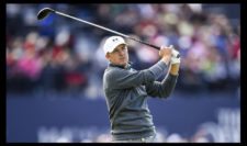 Jordan Spieth of the United States tees off on the 18th hole during the third round of the 144th Open Championship at The Old Course on July 19, 2015 in St Andrews, Scotland. (Photo by Stuart Franklin-Getty Images)