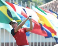 RIO DE JANEIRO, BRAZIL - SEPTEMBER 27: Alexandre Rocha of Brazil chips out of a bunker on the third hole during the final round of the Aberto do Brasil presented by Credit Suisse Hedging Griffo at Itanhangá Golf Club on September 27, 2015 in Rio de Janeiro, Brazil. (Enrique Berardi/PGA TOUR)