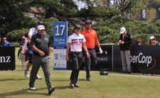 El grupo de Ángel Cabrera, Tommy Cocha y Fabián Gómez / Gentileza: Enrique Berardi/PGA TOUR