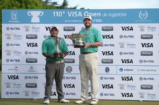 BUENOS AIRES, ARGENTINA - NOVEMBER 08: Juan Alvarez and Kent Bulle hits from the eighth hole fairway during the final round of the PGA TOUR Latinoamerica 110° VISA Open de Argentina presentado por OSDE at Jockey Club on November 8, 2015 in Buenos Aires, Argentina. (Enrique Berardi/PGA TOUR)