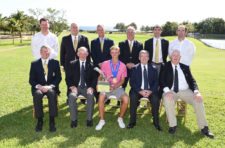 Paul Chaplet (CRC), campeón del LAAC 2016, junto a los miembros de The R&A - Gentileza: Enrique Berardi/LAAC