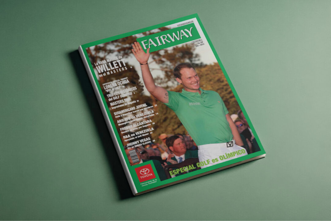 Portada de la Revista Fairway Venezuela número 127, con Danny Willett celebrando el Masters de Augusta y anuncio de entrevista con Lorena Ochoa.