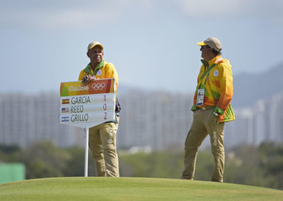 Abanderados en el hoyo 18 (Photo by Chris Condon/PGA TOUR/IGF)