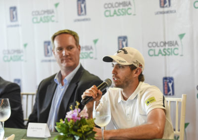 Andrés Echaverría en Rueda de Prensa Previa (cortesía Enrique Berardi/PGA TOUR)