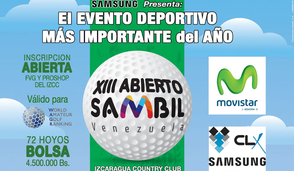 XIII Abierto Sambil, horarios de salida domingo 27