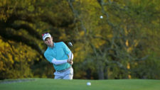 Justin Rose en el hoyo No. 18 (cortesía Augusta National Golf Club)