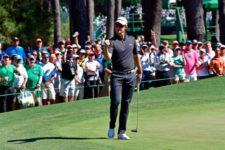 Justin Rose en el birdie del hoyo 6 (cortesía Augusta National Golf Club)