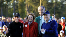 Arnold Palmer con Gary Player, Jack Nicklaus y Billy Payne (cortesía Augusta National Golf Club)