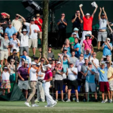 Sergio Garcia celebrando su hoyo en uno (cortesía Jamie Squire - Getty Images)