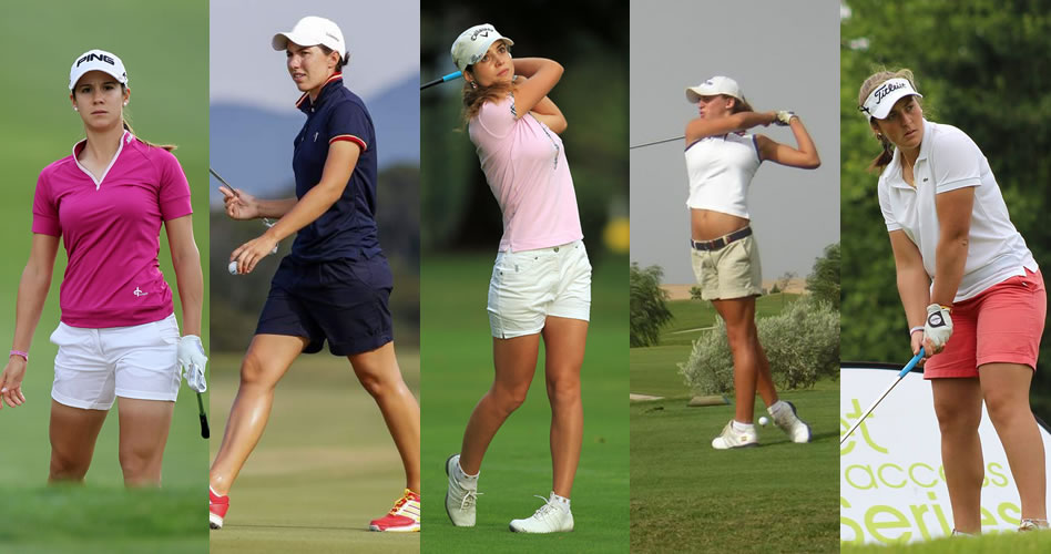 Quinteto de lujo en el Kingsmill Champ. de la LPGA. Carlota, Azahara, Recari, Mozo y Parra en el campo