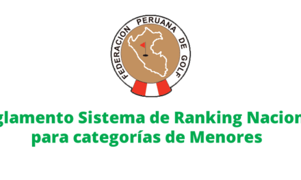 Reglamento Sistema de Ranking Nacional para categorías de Menores